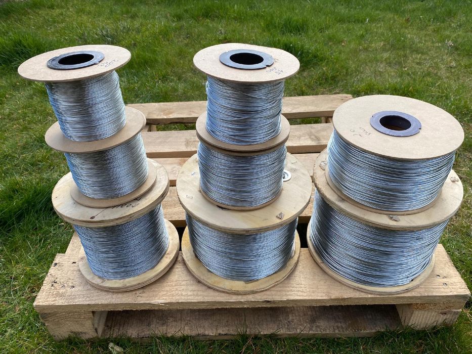 Linka stalowa do pastucha elektrycznego ocynkowa 19 drutów 1,5MM/1000m