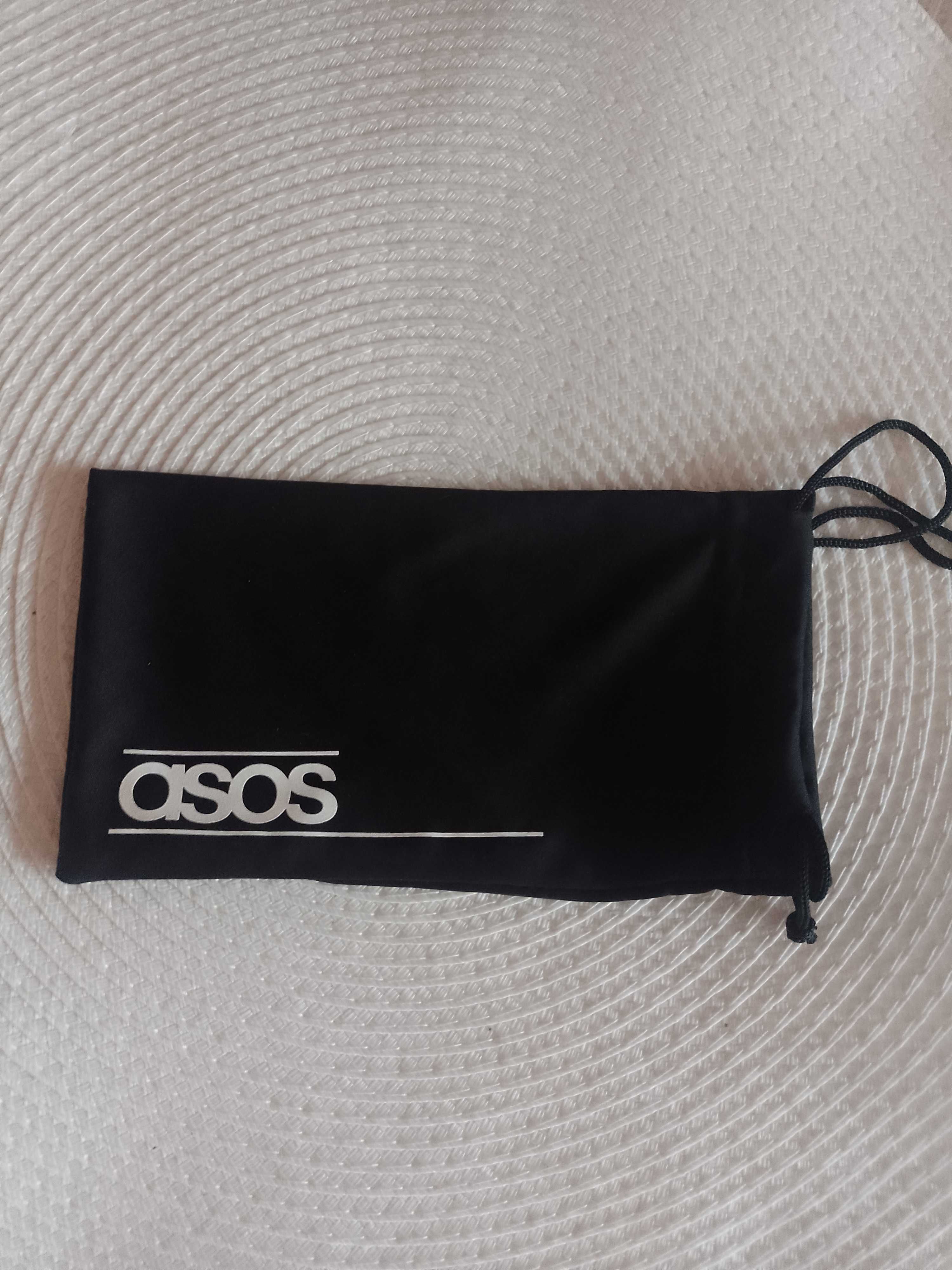 ASOS Ekskluzywne, czarne etui na okulary z Londynu, pokrowiec/NOWE