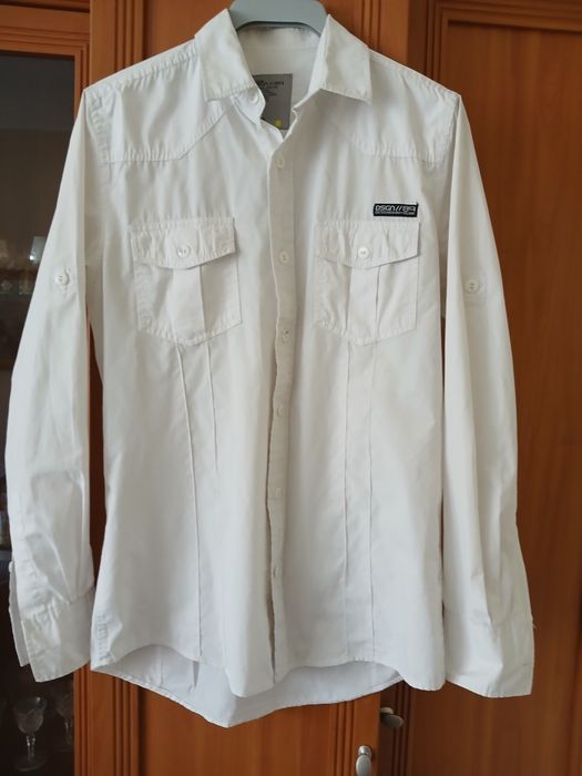 Koszula męska biała z długim rękawem