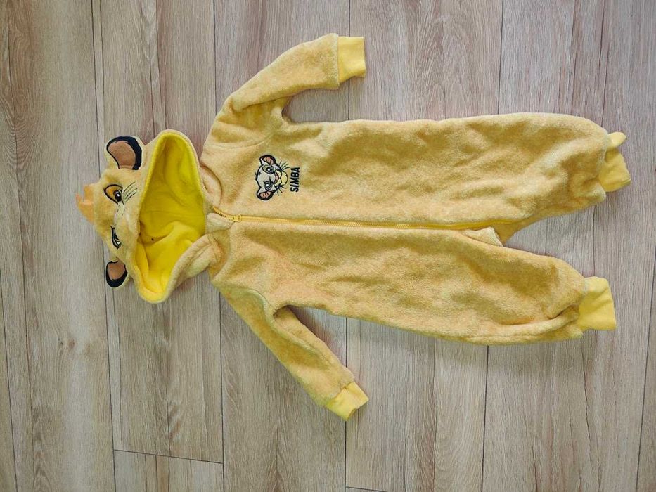 pomarańczowy ciepły  pajacyk przebranie Simba Primark 74 cm