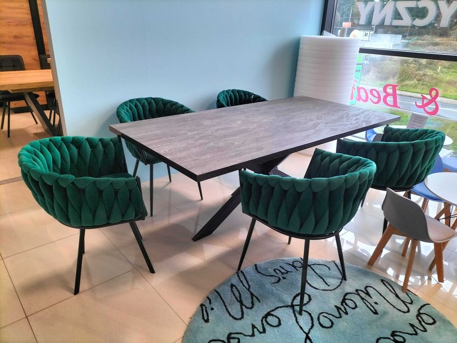 (68WN) Stół pająk + 6 krzeseł, wyprzedaż 1999 zł