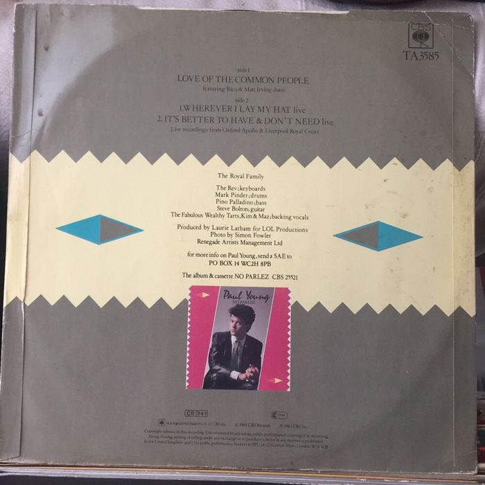 Vinil: Paul Young - love of the common people - 1983