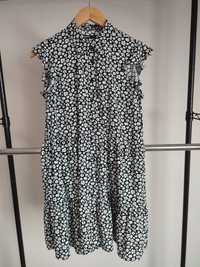 Nowa sukienka Cropp r. S 36 czarna w kwiaty letnia z wiskozy