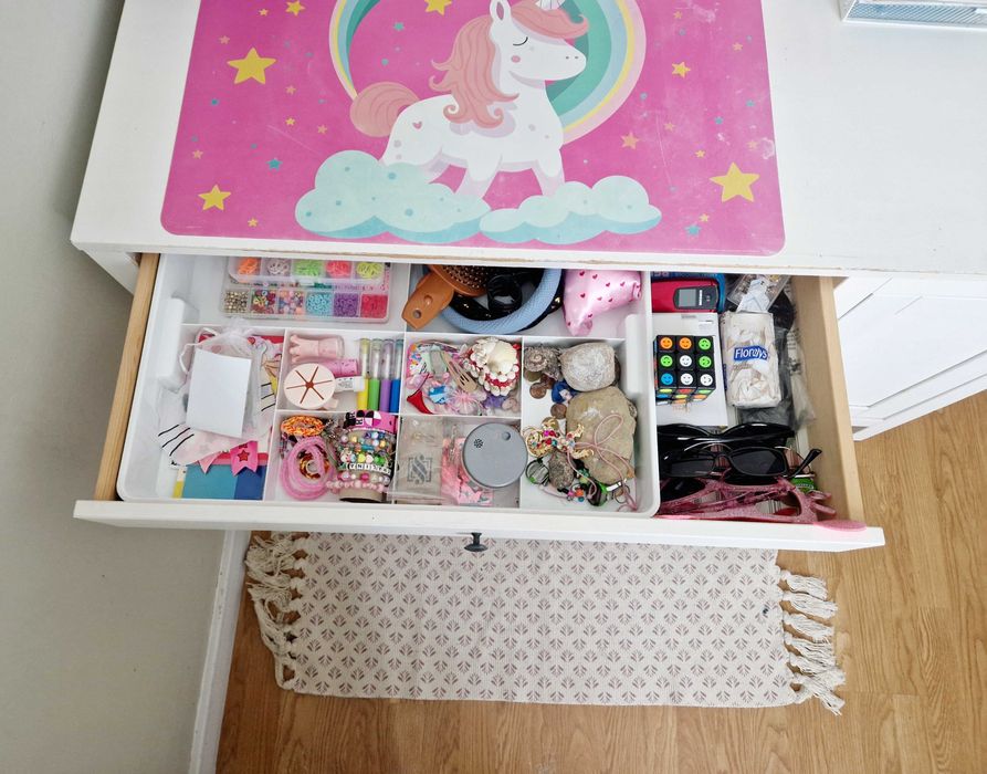 Biurko z szufladą Ikea hemnes biała bejca, organizer gratis