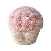 Naturalne duże mydło glicerynowe bukiet róż w koszyku na prezent