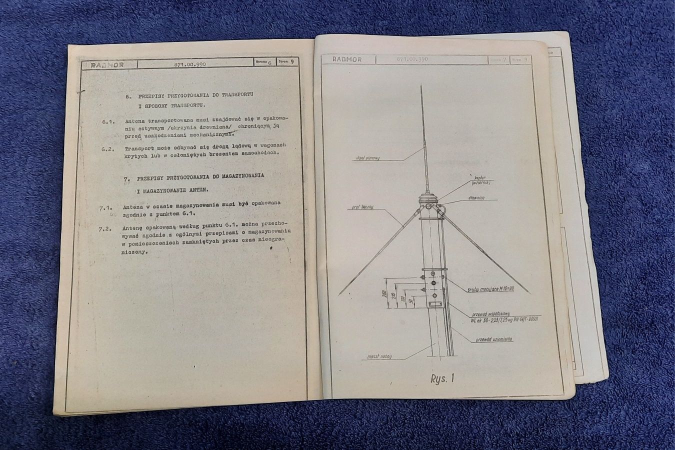 Milicja radiotelefon FM 326 instrukcja posterunek radmor radiostacja