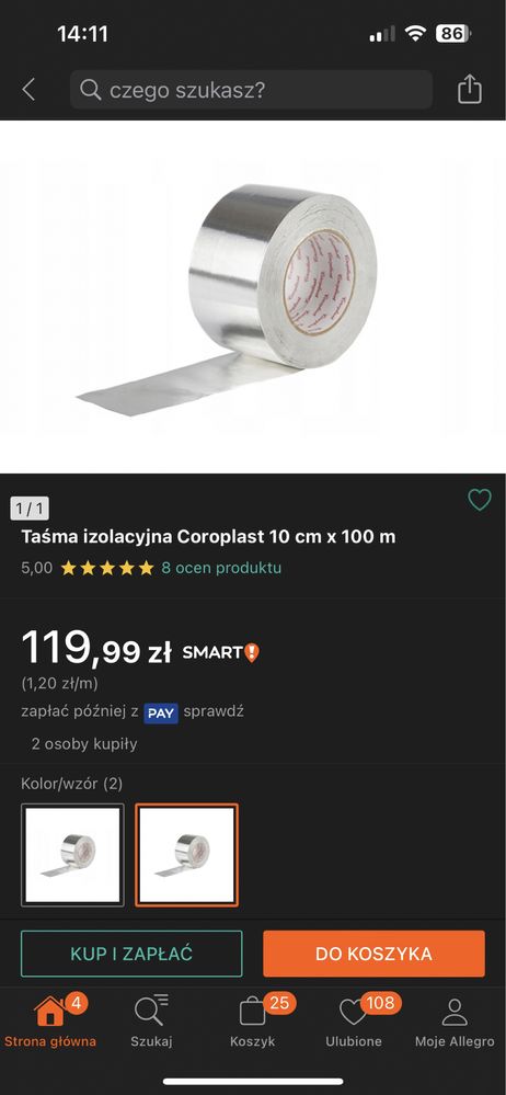 Taśma izolacyjna Coroplast 10 cm x 100 m