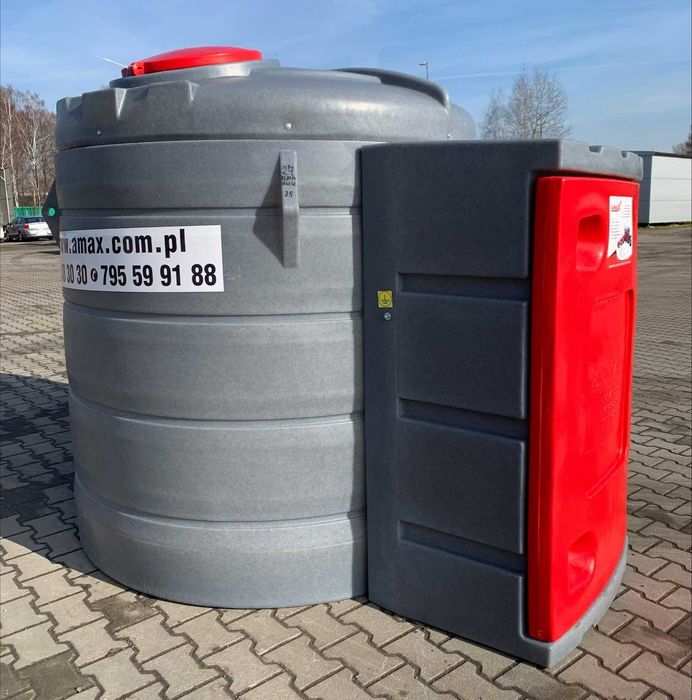 Dwupłaszczowy zbiornik na paliwo 2500l z dystrybutorem - diesel - AMAX