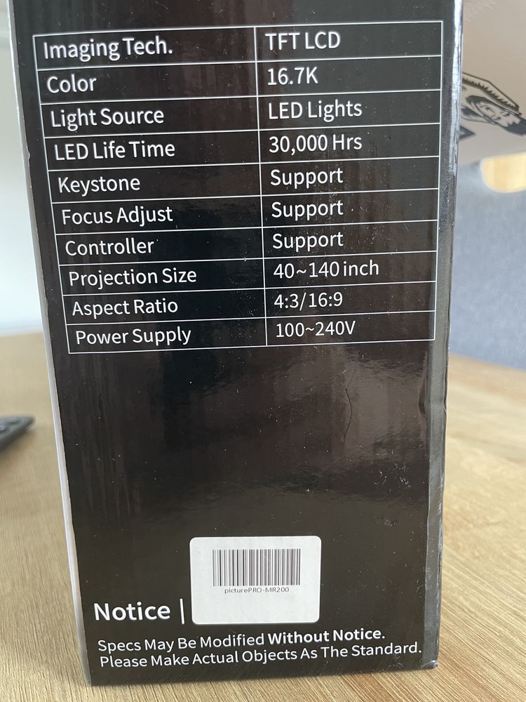 Projektor multimedialny HD system Miracast picturePRO MR200 rzutnik