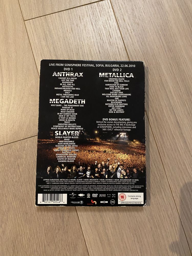 Metallica, Slayer, Megadeth, Antrax Big 4 live from Sofia DVD