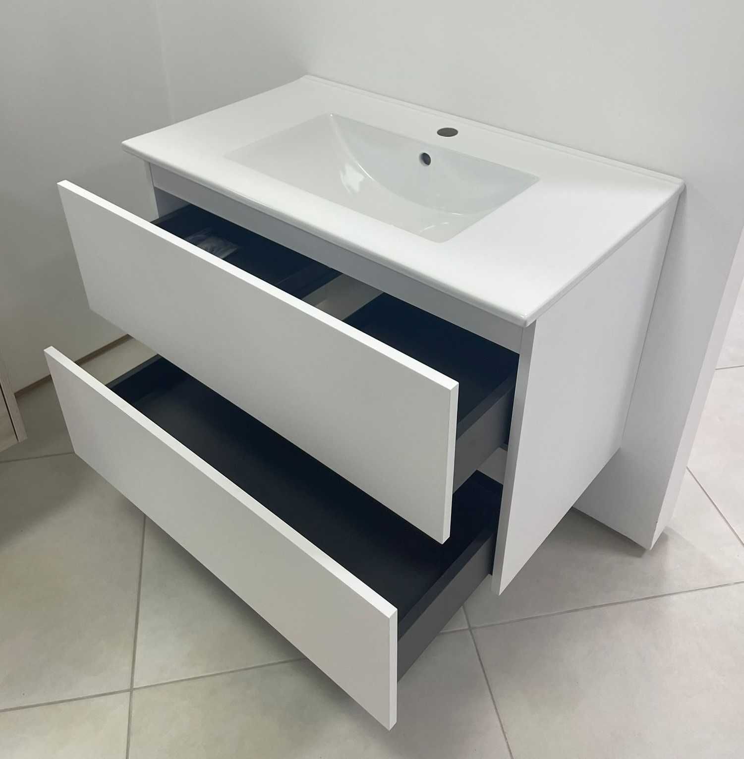 Conjunto de casa de banho móvel 2 gavetas + lavatório