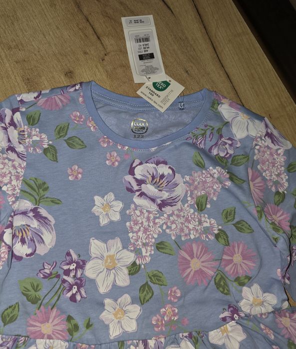 Nowa piekna niebieska w kwiaty sukienka Smyk