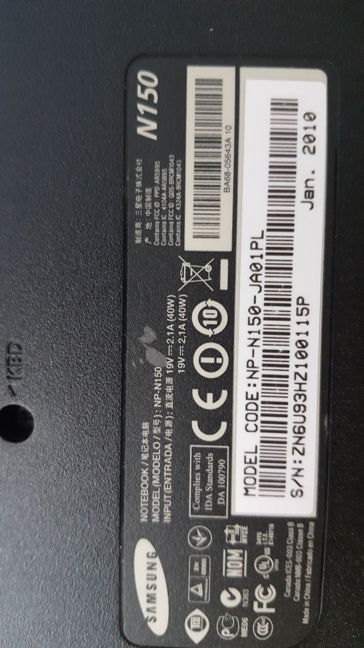 Notebook laptop Samsung N150