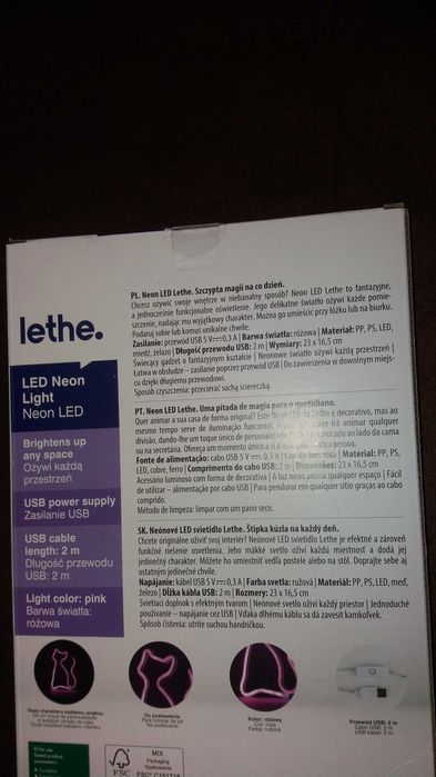 Neon led lethe usb zestaw 4szt do wyboru