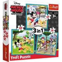 Trefl Puzzle 3w1 Myszka Miki z przyjaciółmi 34846