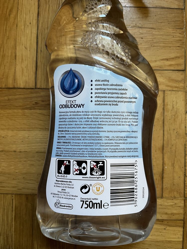 Mr magic płyn do mycia szyb antypara 750ml