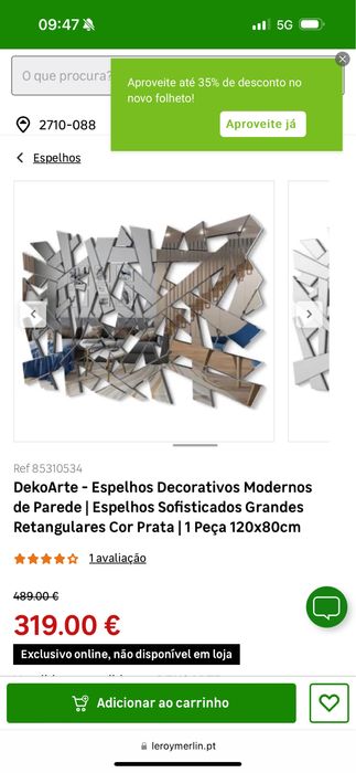 Espelho decorativo estilo recortes