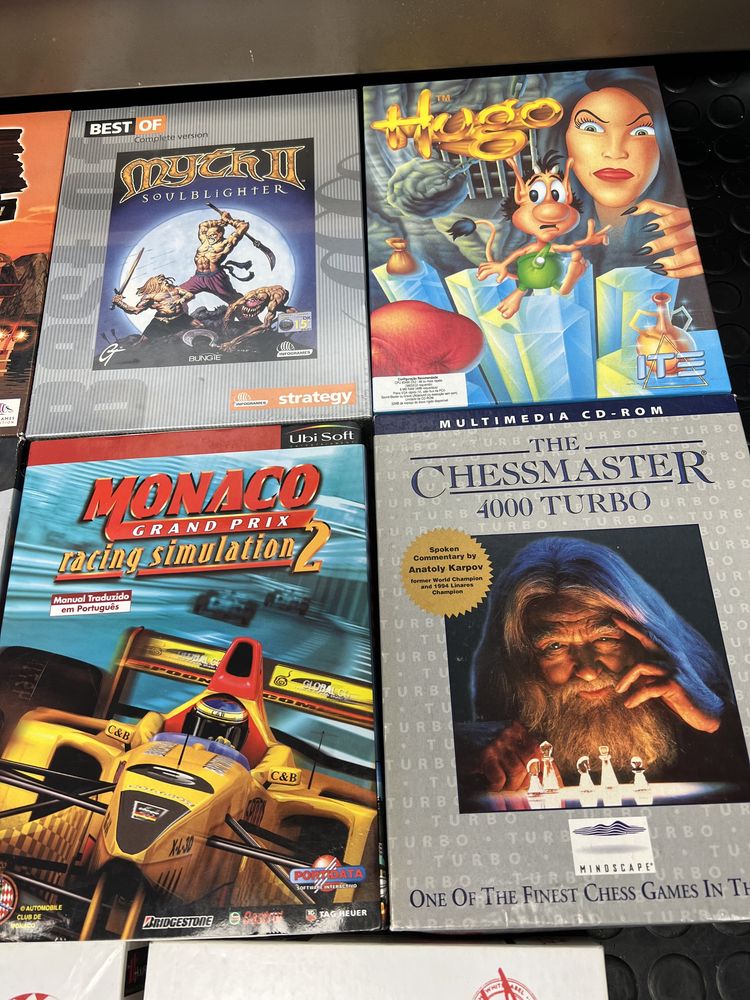 Lote de 11 jogos PC CDROM Train Simulator, TOCA, Monaco, Chessmaster