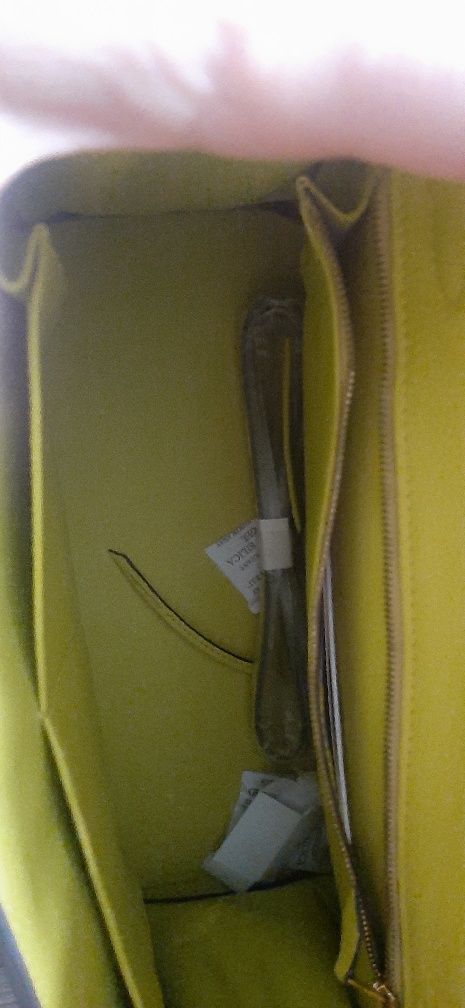 Шкіряні сумка HERMES,  яскраво лимонного кольору