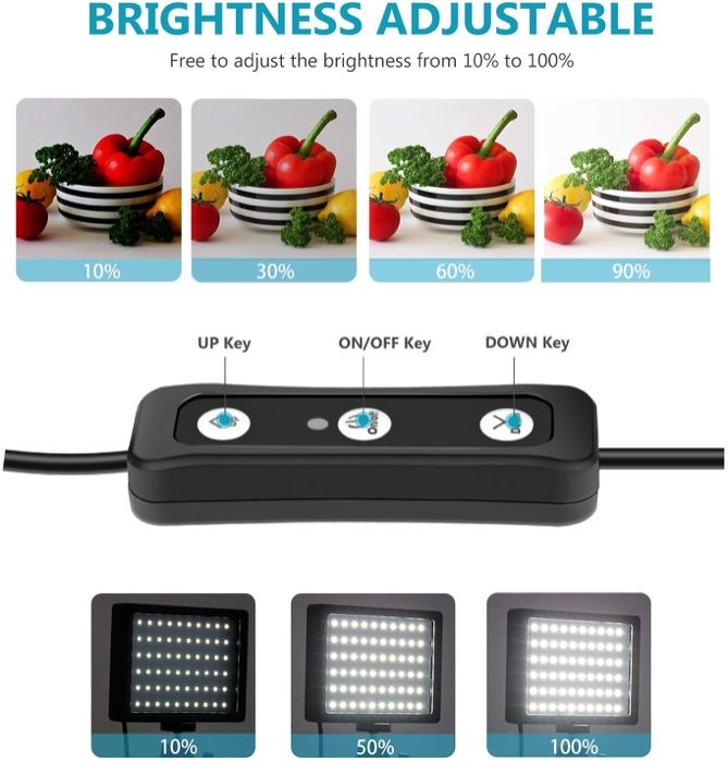 Luz LED regulável com suporte de tripé ajustável e filtro -Tik Tok Aro