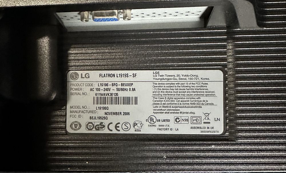 Monitor LG Flatron L1919S
