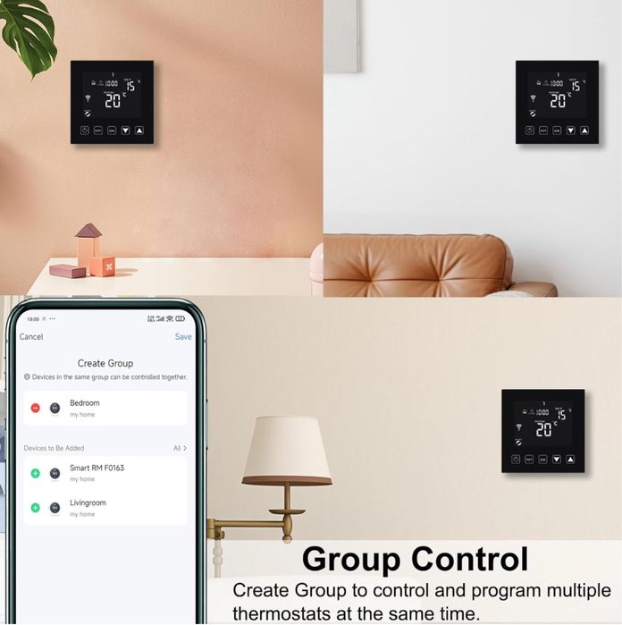 KETOTEK Inteligentny Termostat WiFi Kotła 3A