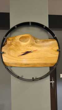 Zegar loft, średnica 40cm, drewno czereśni