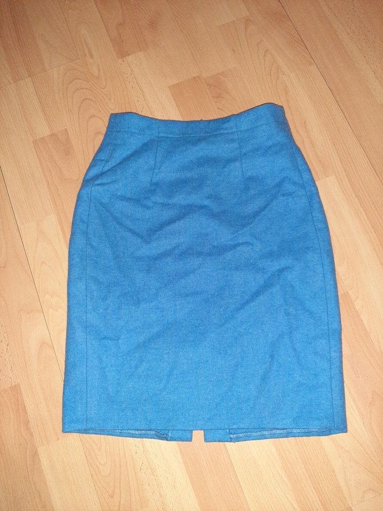 Niebieska spódnica spódniczka mini damska r 34 XS xxs ołówkowa mini