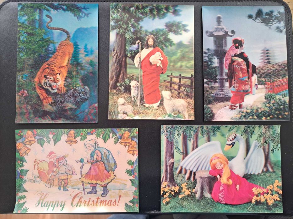 Pocztówki trójwymiarowe 3D - 5 szt.