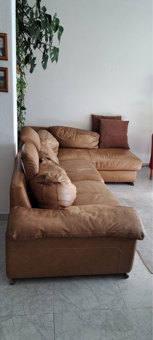 Conjunto de sofás de pele