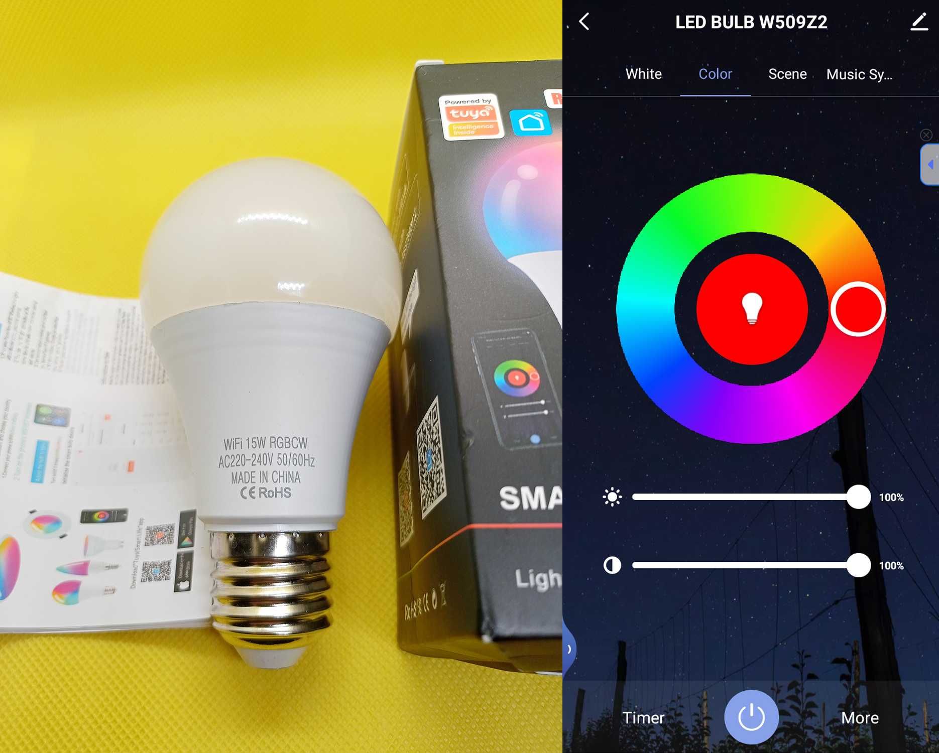 Розумна лампа Zigbee WI-FI Bluetooth MOES E27 GU10