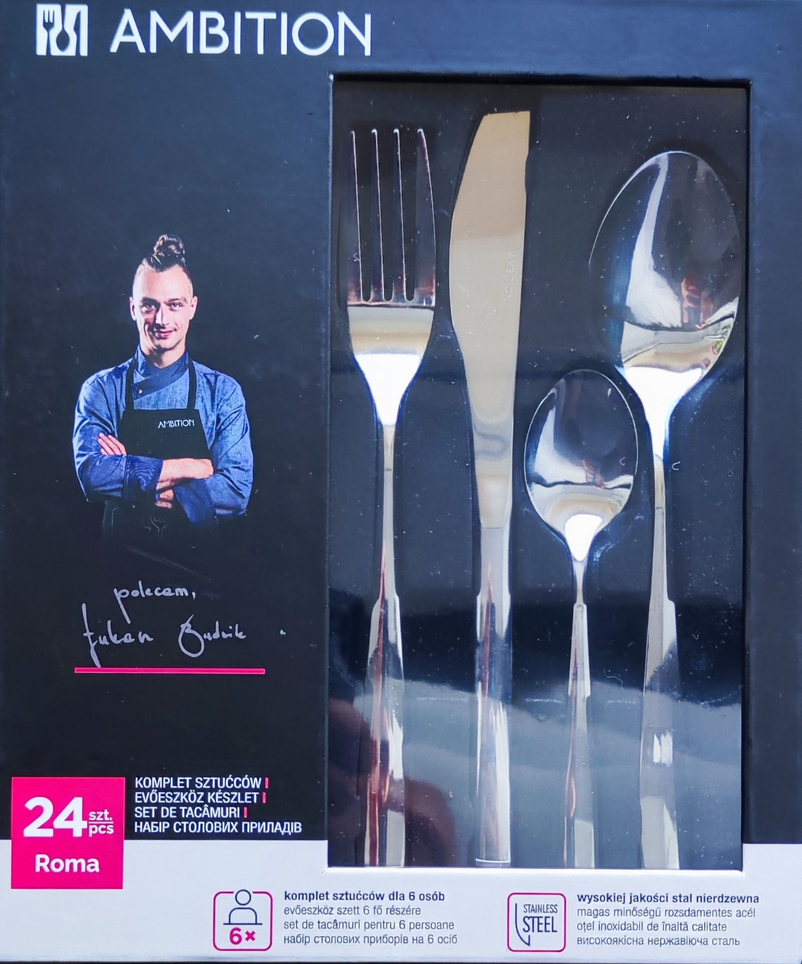 Sztućce AMBITION ROMA 24 el dla 6 osób PREMIUM