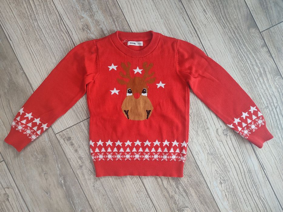 Sweter świąteczny z reniferem chłopięcy r.110 Sinsay