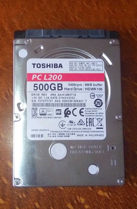 Жесткий диск для ноутбука 2.5" 500GB Toshiba