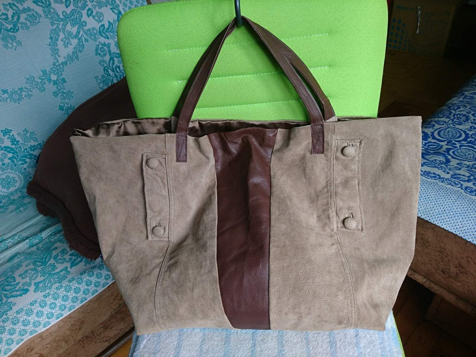 Огромная замшевая сумка- мешок_шоппер_хобо