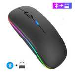 MYSZKA bezprzewodowa slim led ŁADOWANA RGB Bluetooth+USB 2.4Ghz akumul
