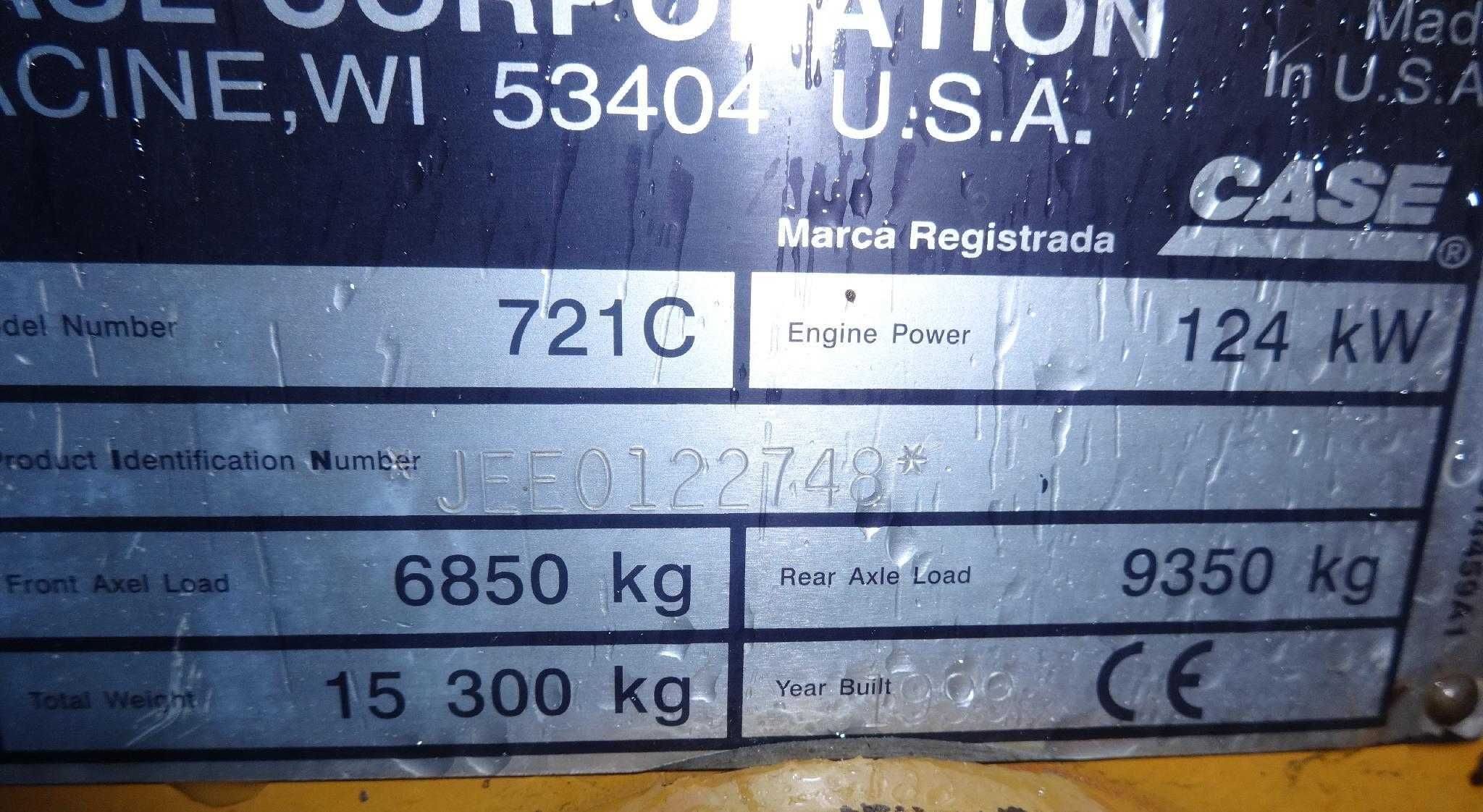 Ładowarka kołowa Case 721C. Silnik Cummins. Mocne widły