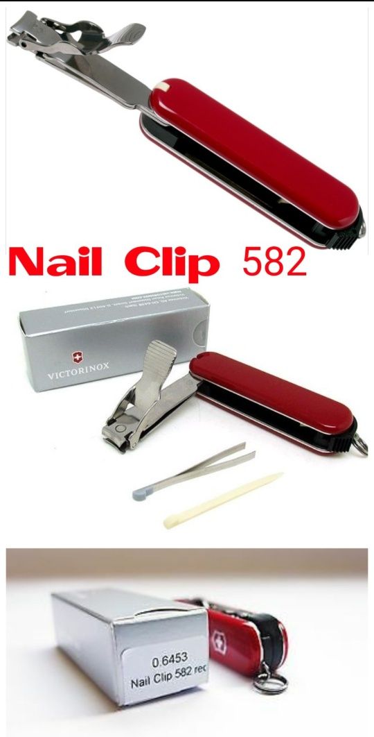 Ніж Victorinox Нож Nail clip 582, 580 red black white Edelweiss Wood