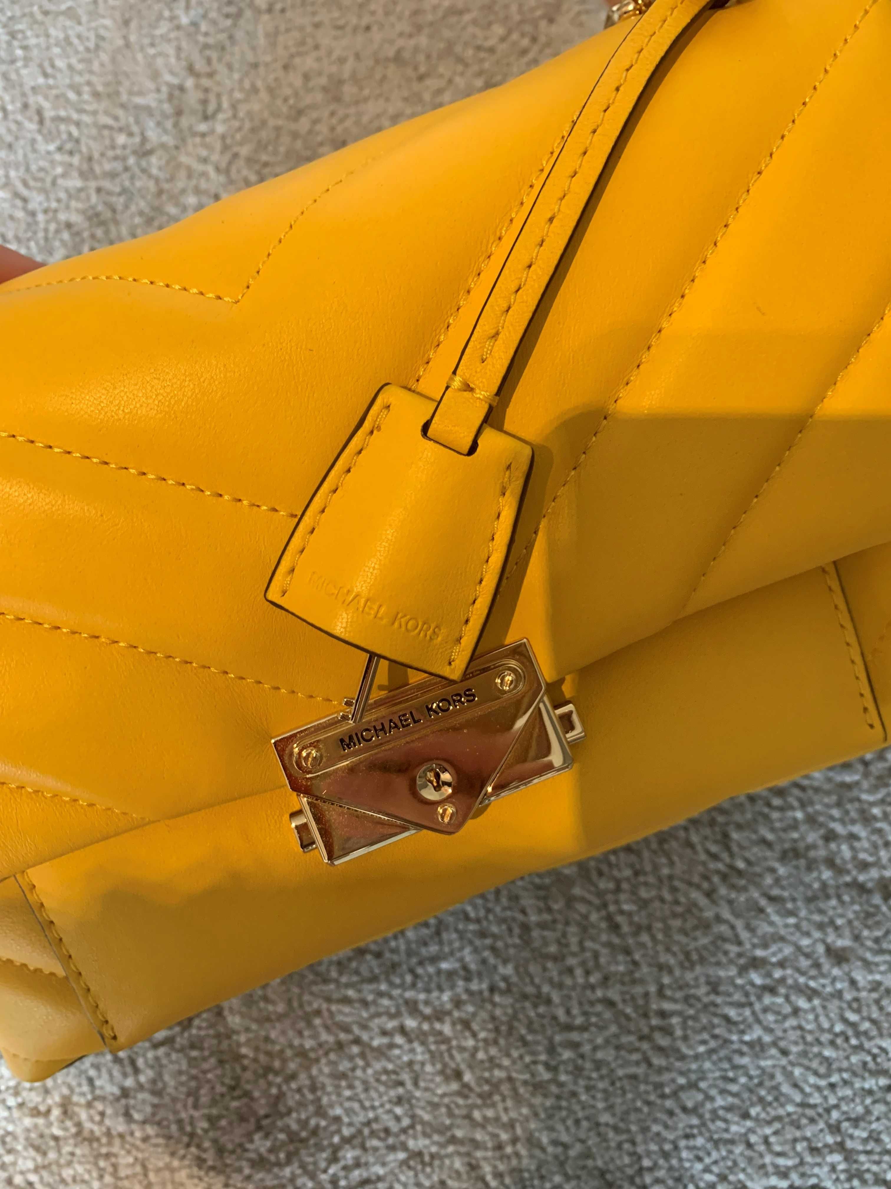 MICHAEL KORS - Cece Medium Leather Shoulder Bag In Sunflower/gold