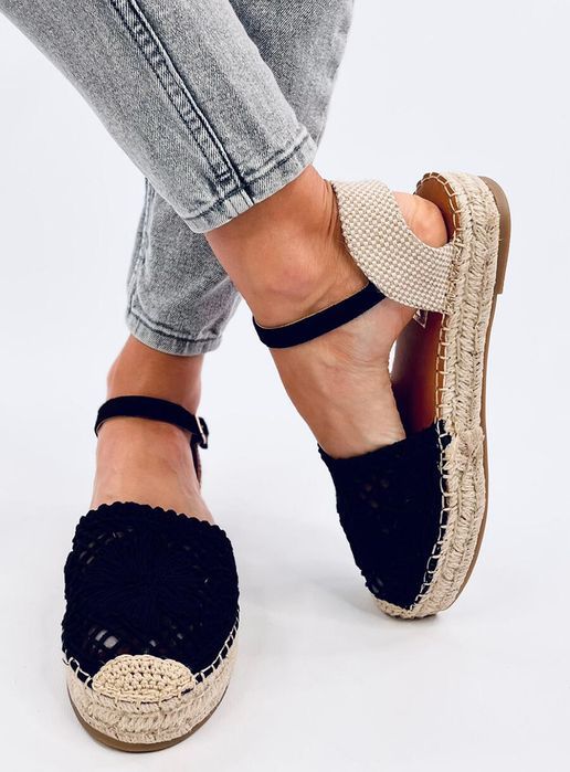 Sandałki Ażurowe Espadryle Premat Black