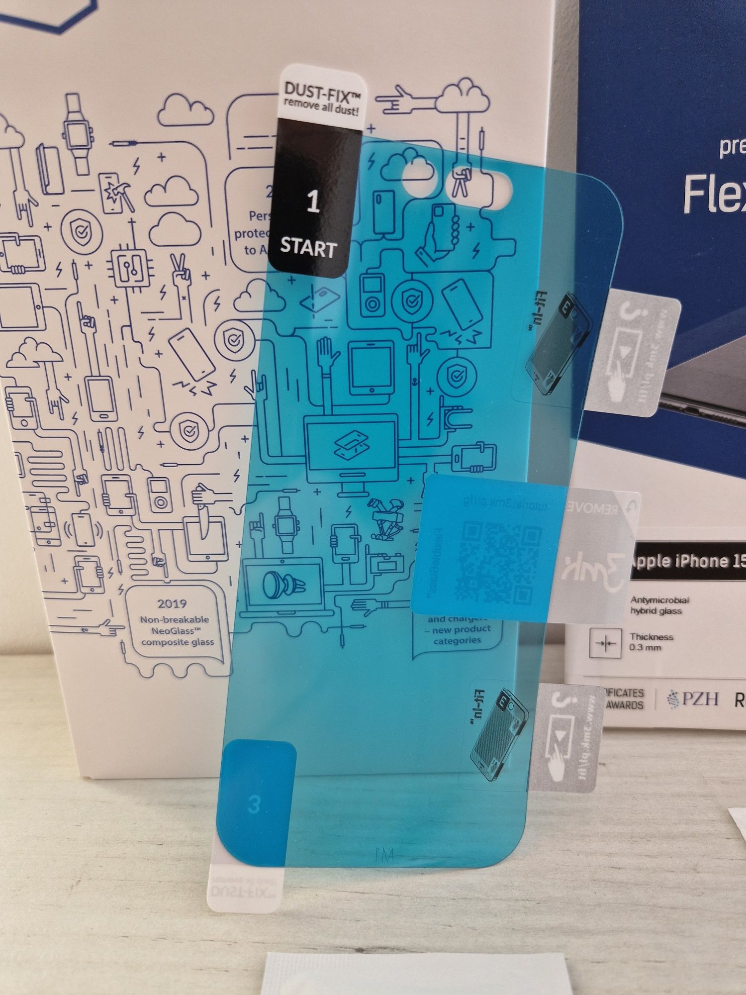 Hartowane szkło hybrydowe 3MK FlexibleGlass do Iphone 15
