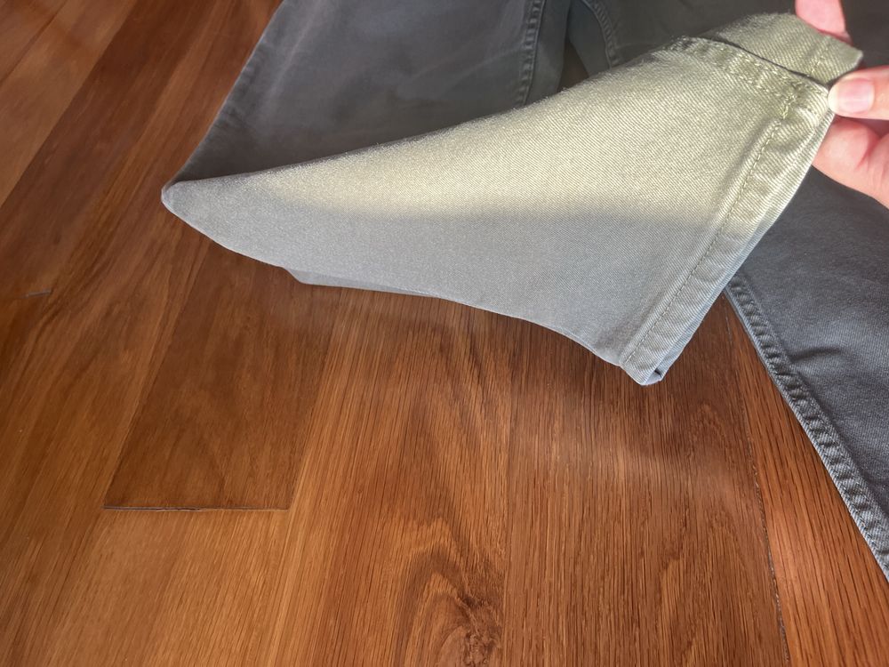 Calças de Ganga Mango Senhora modelo Newmom esverdeadas
