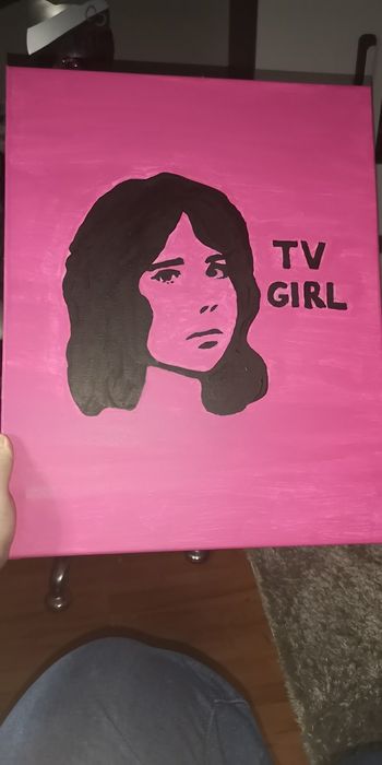 Obraz własnoręcznie malowany TV Girl