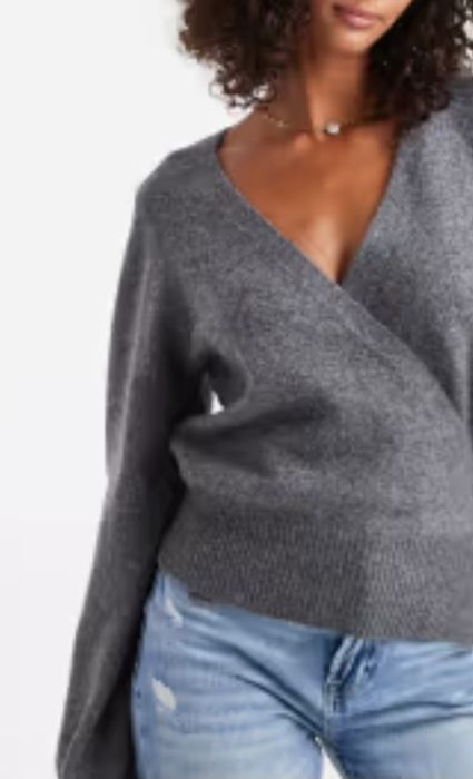 Public sweter jedwabno kaszmirowy w jasnoszarym kolorze XL