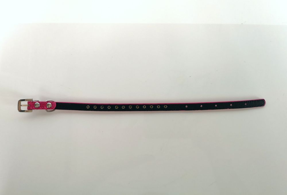 Biżuteryjna obroża dla psa, z cyrkoniami, fuksja, rozmiar S