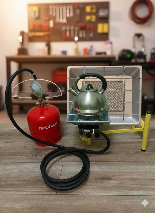 Комплект газовий нагрівач керамічний 2,9 кВт + Баллон пропан 8 л.