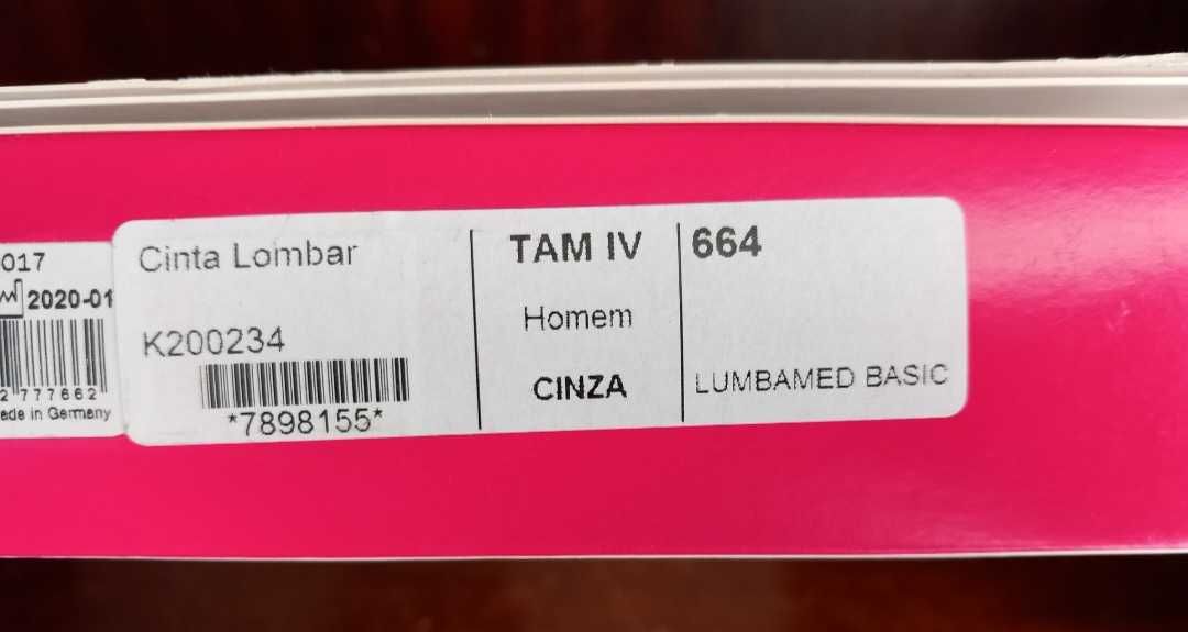 Cinta lombar ortopédica