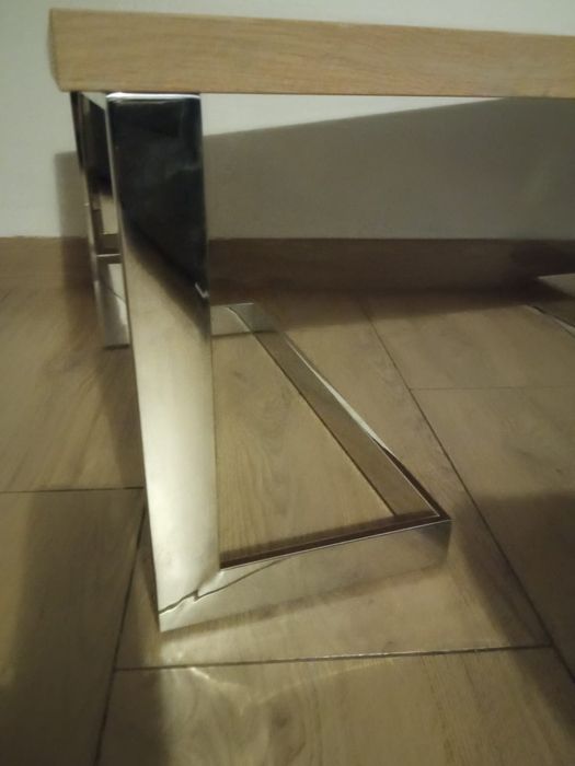 ława stolik kawowy Glamour loft dąb kamienny nierdzewka