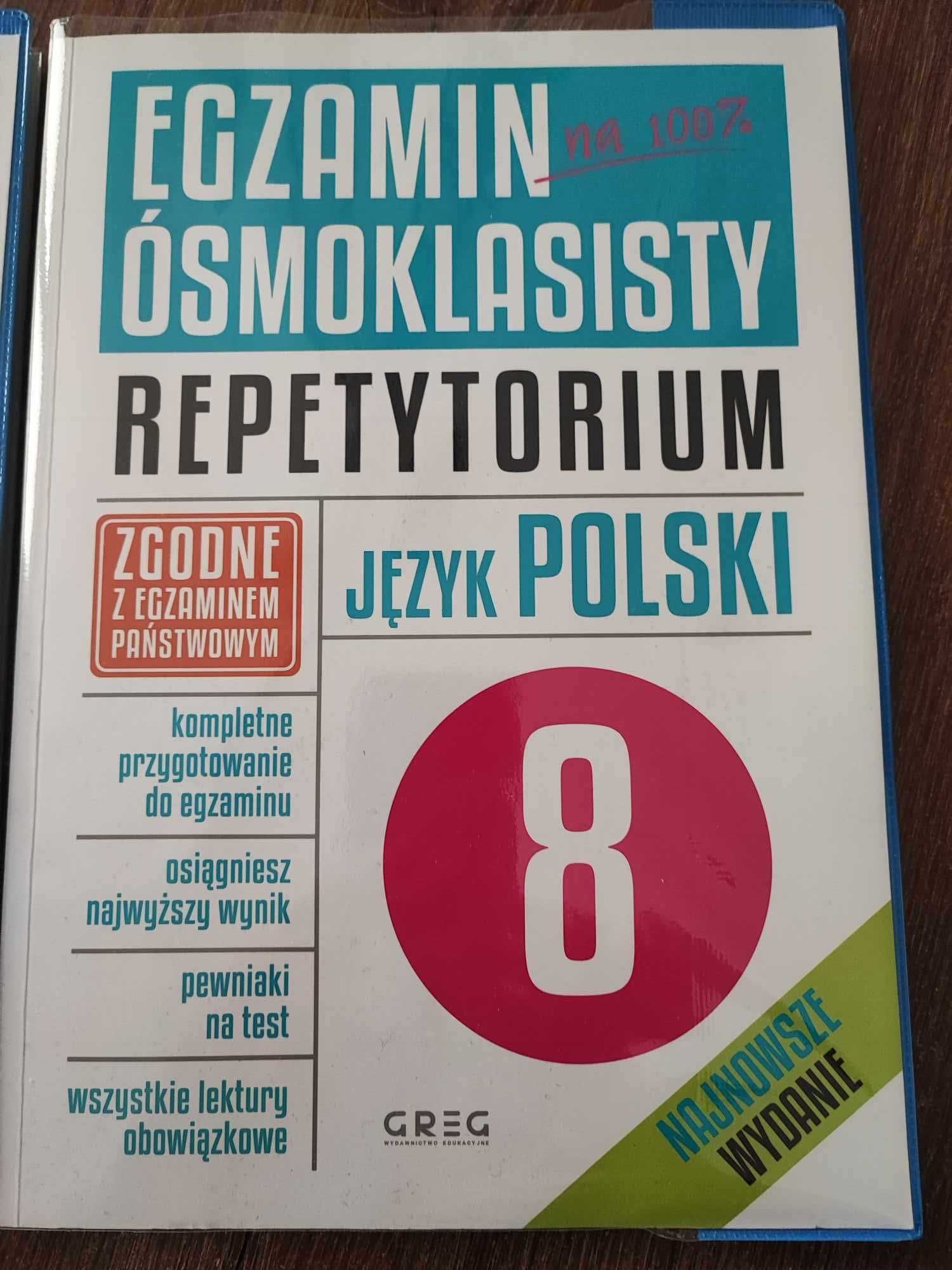 Repetytorium egzamin ósmoklasisty 8 angielski polski matematyka NOWE