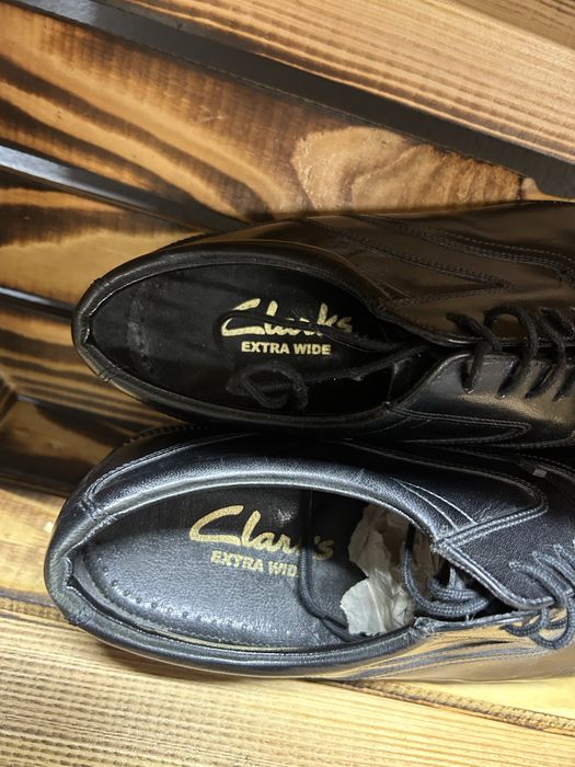 Шкіряні туфлі оксфорди чоловічі Clarks extra wide 10 (44)